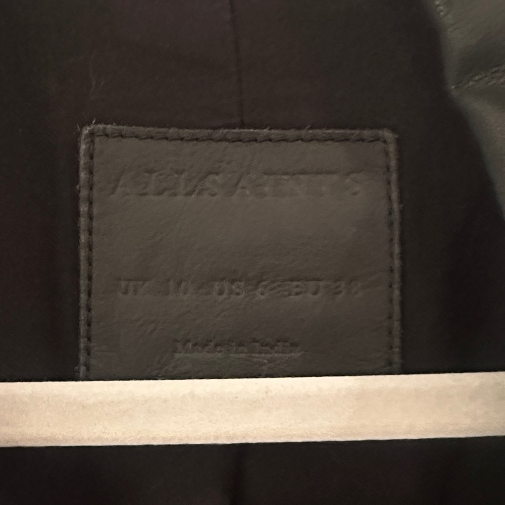 AllSaints Bales Leather Jacket - Size 6 - Picture 3 of 5